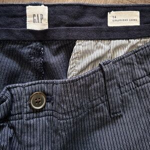 Gap blue striped girlfriend chino pants